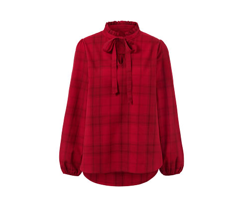 Tchibo - Karierte Schluppenbluse - Damen - Gr. 36 - rot/kariert