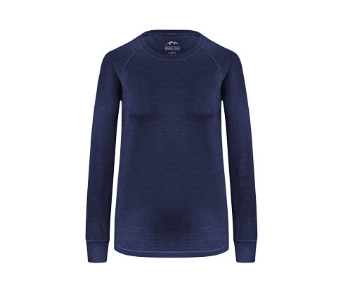 Tchibo - Shirt mit RWS-zertifizierter Wolle - Damen - Gr. XL - dunkelblau