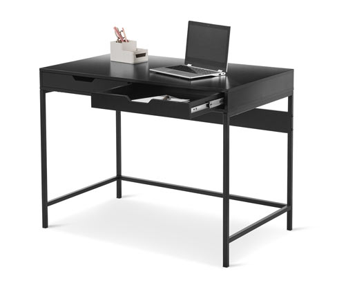 Tchibo - Schreibtisch mit Schubladen - 105x60x76cm - schwarz - Holz / Metall