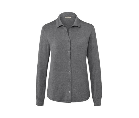 Tchibo - Blusenshirt mit Knopfleiste - Damen - Gr. XL - grau