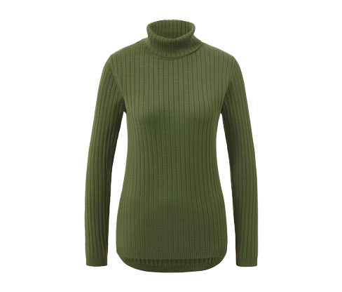 Tchibo - Gerippter Rollkragenpullover - Damen - Gr. XXL - olivgrün