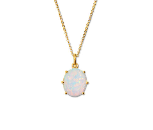 Tchibo - 925 Silber Kette mit synthetischem Opal - hellblau