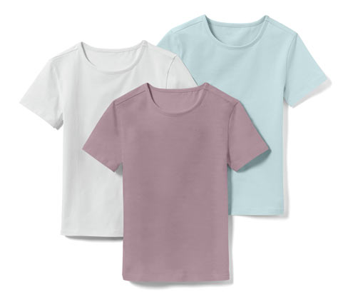 Tchibo - 3 Kinder-T-Shirts - Mädchen - Gr. 146/152 - hellblau