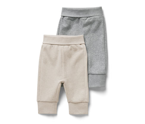 Tchibo - 2 Baby-Sweathosen mit angerauter Innenseite - Baby - Gr. 74/80 - beige