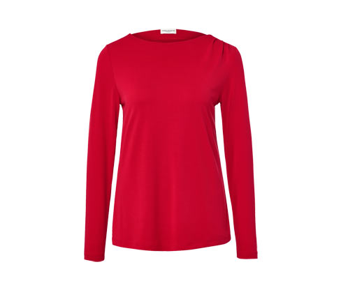 Tchibo - Blusenshirt mit Raffung - Damen - Gr. S - rot