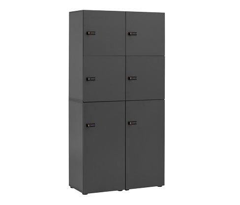 Tchibo - Spind-Set »Locked« mit Zahlenschloss - 1x40,5x92,5cm - anthrazit - Holz / Metall / Kunststoff