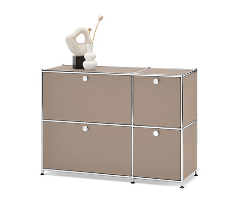 Tchibo - Sideboard Metall »Cn3« mit 4 Klappenfächern - 115,5x40x82,5cm - taupe - Stahl / Aluminium / Kunststoff