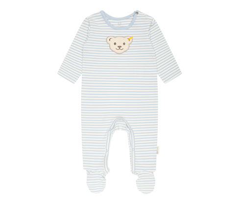 Steiff Baby-Strampler - Herren - Gr. 62 - blau/gestreift