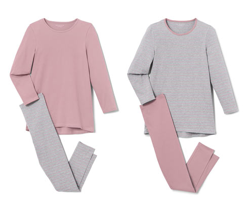 Tchibo - 2 Kinder-Pyjamas - Mädchen - Gr. 158/164 - rosa/gestreift