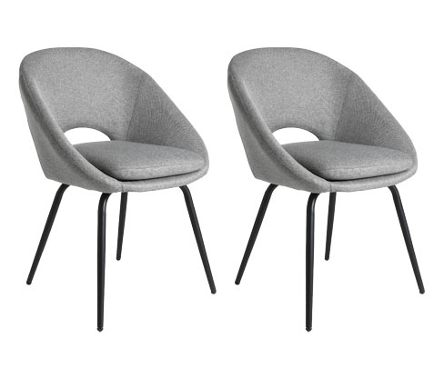 Thumbnail - Eglo 2er-Set Stühle »GuaGua« - 53x56x80cm - schwarz - Metall / Polyester