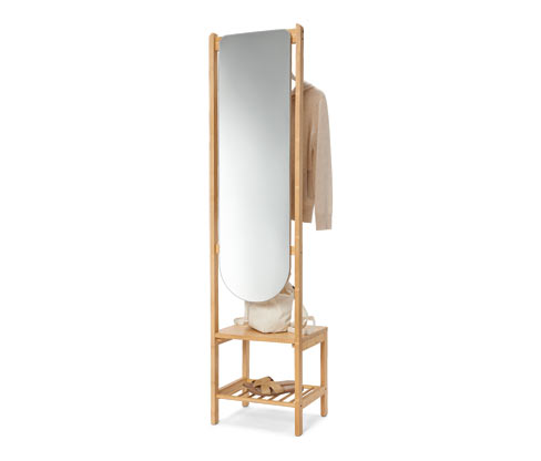 Tchibo - Garderobe mit Spiegel und Ablage - 44x38x180cm - naturfarben - Bambusholz