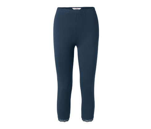 Tchibo - 3/4-Leggings mit Spitzenborte - Damen - Gr. S - dunkelblau