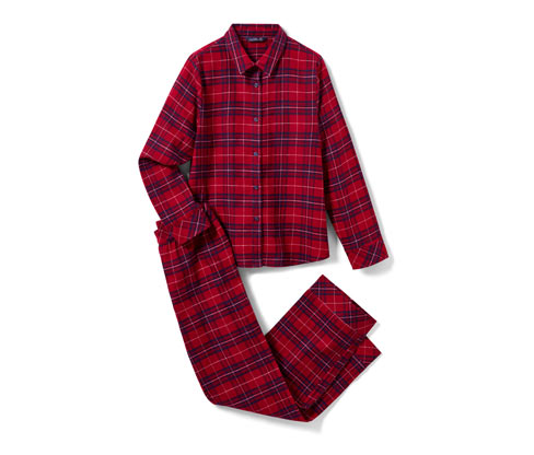 Tchibo - Flanell-Pyjama - Damen - Gr. 42 - dunkelblau/kariert