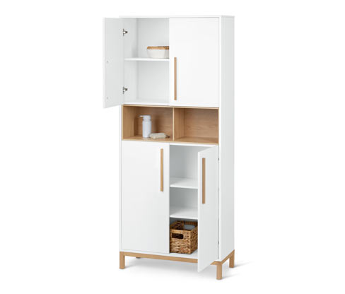 Tchibo - Bad-Hochschrank »Eklund« - 80x35x190cm - braun - Holz / Eichenholz / Eichenholz