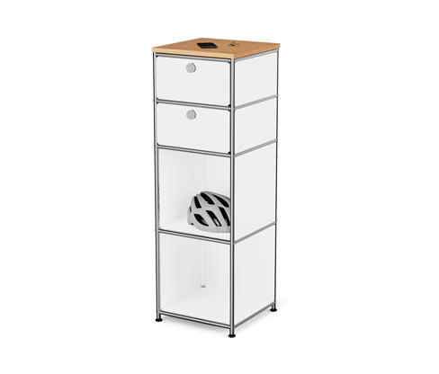 Tchibo - Schmale Kommode Metall »Cn3« mit Holzplatte und 2 Schubladen - chrom