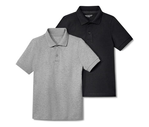 Tchibo - 2 Kinder-Poloshirts aus Baumwoll-Piqué - Herren - Gr. 170/176 - schwarz