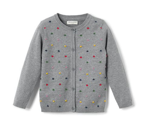 Tchibo - Kinder-Strickjacke - Mädchen - Gr. 98/104 - grau/gepunktet
