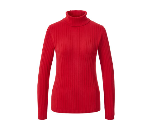 Tchibo - Gerippter Rollkragenpullover - Damen - Gr. XL - rot