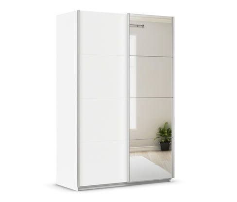 Thumbnail - rauch Schwebetürenschrank »Quadra« mit Spiegel - 136x62x210cm - weiß - Holz