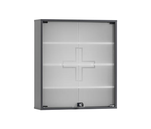 Tchibo - Medikamentenschrank »Wido« - 64x19,6x71cm - anthrazit - Holz / Glas / Metall