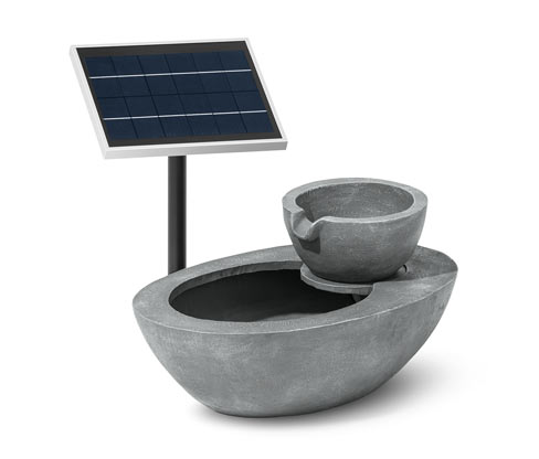 Tchibo - Solar-Gartenbrunnen - 50x30x25cm - grau - Polyresin / Acryl