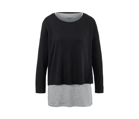 Tchibo - 2-in-1-Sportshirt - Damen - Gr. L - schwarz
