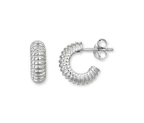 Tchibo - 925 Silber Creolen Ribbed - silber