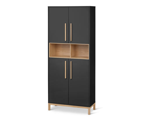 Tchibo - Bad-Hochschrank »Eklund« - 80x35x190cm - anthrazit - Holz / Eichenholz / Eichenholz