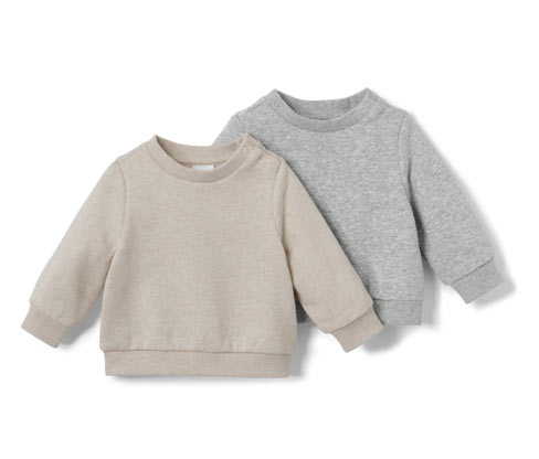 Tchibo - 2 Baby-Sweatshirts mit angerauter Innenseite - Baby - Gr. 62/68 - beige