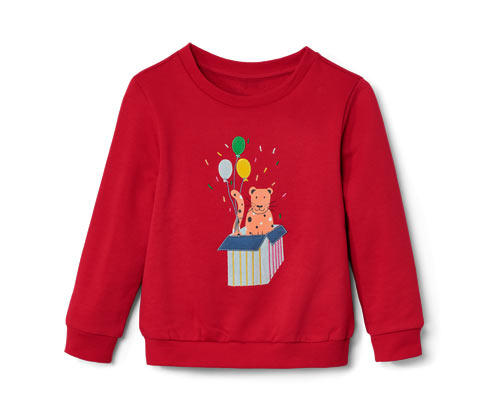 Tchibo - Kinder-Sweatshirt mit angerauter Innenseite - Mädchen - Gr. 122/128 - rot