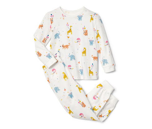 Tchibo - Kinder-Pyjama - Herren - Gr. 110/116 - weiß/print
