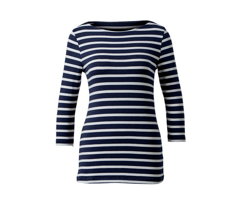 Tchibo - Gestreiftes Shirt mit 3/4-Arm - Damen - Gr. M - dunkelblau/gestreift