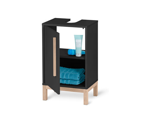 Tchibo - Kleiner Waschbeckenunterschank »Eklund« - 40x30x66cm - anthrazit - Holz / Eichenholz
