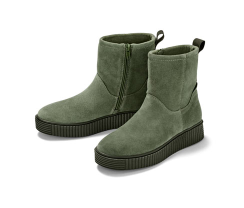 Tchibo - Veloursleder-Boots - Damen - Gr. 37 - dunkelgrün