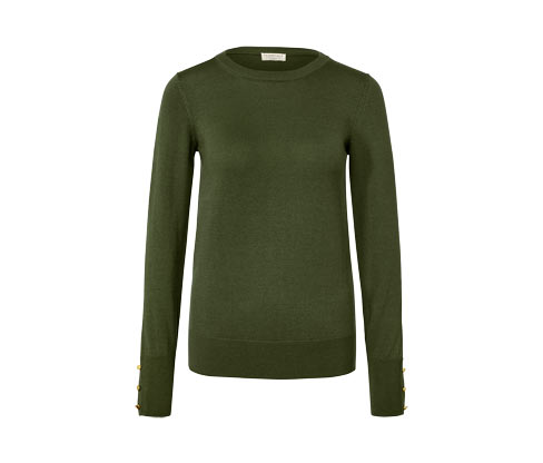 Tchibo - Feinstrickpullover mit Merinowolle - Damen - Gr. XS - olivgrün
