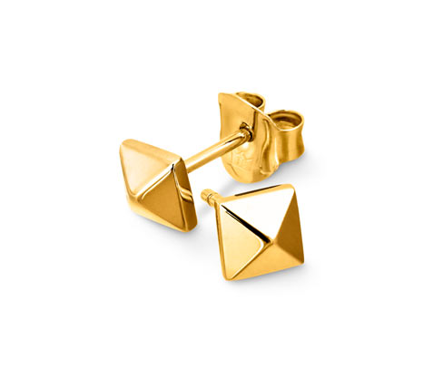 Tchibo - 925 Silber Ohrstecker Pyramide - gold