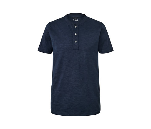 Tchibo - Kurzarm-Henley - Herren - Gr. M - dunkelblau