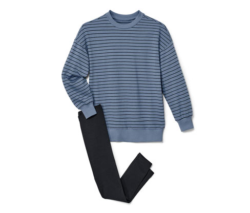 Tchibo - Kinder-Lounge-Pyjama - Mädchen - Gr. 122/128 - blau