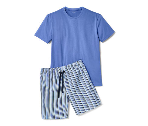 Tchibo - Shorty-Pyjama - Herren - Gr. L - weiß/gestreift