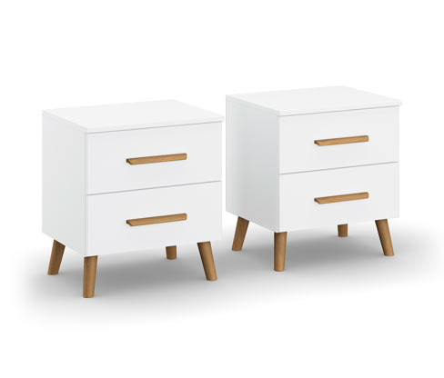 rauch 2 Nachttische »Skandi« - 47x42x54cm - braun - Holz / Eichenholz
