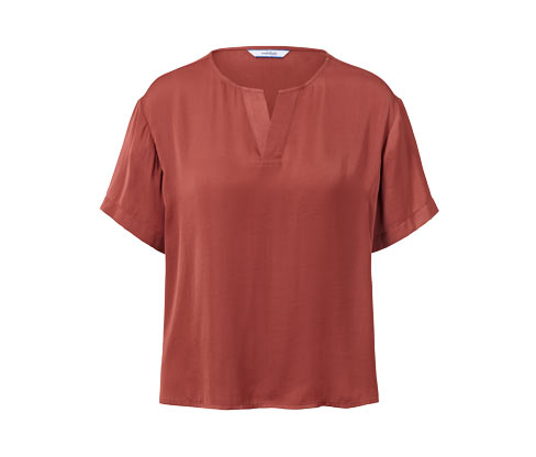 Tchibo - Satin-Tunikabluse - Damen - Gr. 40 - rotbraun