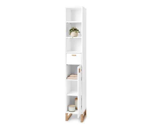 Tchibo - Bad-Hochschrank mit offenem Fach - 29x35x190cm - braun - Holz / Eichenholz
