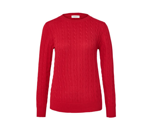 Tchibo - Zopfstrickpullover - Damen - Gr. XL - rot