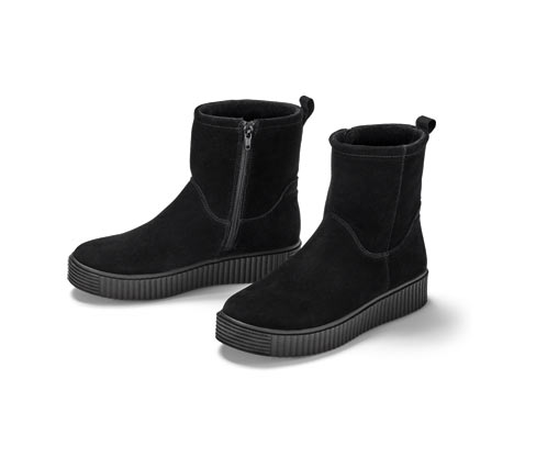 Tchibo - Veloursleder-Boots - Damen - Gr. 39 - schwarz