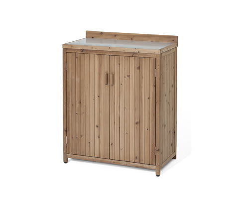 Tchibo - Kleiner Gartenschrank »Tinus« - 77x43x96,5cm - schwarz - Holz / Stahl / Polypropylen