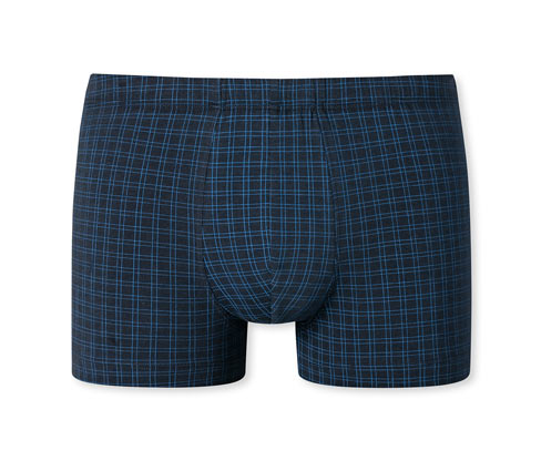 Schiesser Shorts - Gr. S/4 - dunkelblau/kariert