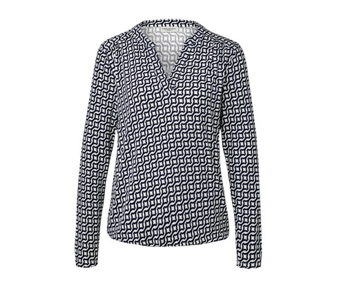 Tchibo - Bedrucktes Blusenshirt - Damen - Gr. XL - dunkelblau/print