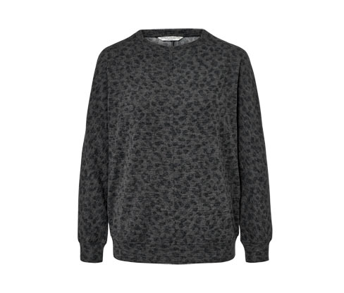 Tchibo - Bedrucktes Fledermausshirt - Damen - Gr. XXL - dunkelgrau/print
