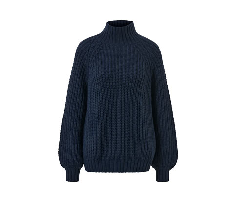 Tchibo - Strickpullover mit Stehkragen - Damen - Gr. S - dunkelblau
