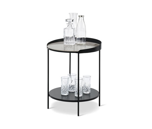 Tchibo - Beistelltisch mit Keramik-Tischplatte in Mamoroptik - schwarz